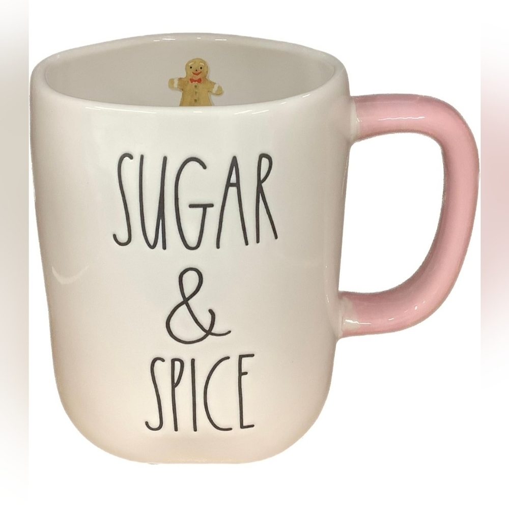 Rae Dunn Sugar & Spice Mug with Pink Handle
